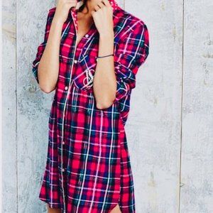 victoria secret flannel nightshirt xs
